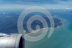 Flying over Phu Quoc island, Vietnam.