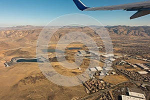 Flying over reno nevada and the rockies