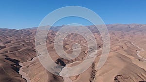 Flying over a Street near DadÃ¨s Gorges in Morocco with Drone from above (Aerial)