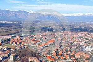 Flying over Venaria from Metropolitan City of Turin