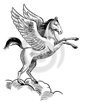 Flying Pegasus horse