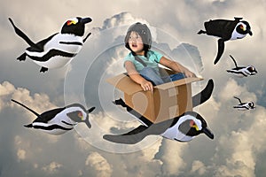 Létání tučňák tým představivost hrát 