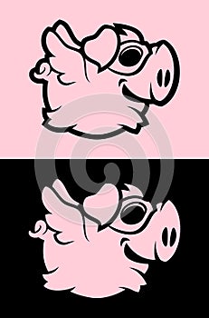 Flying pig silhouette
