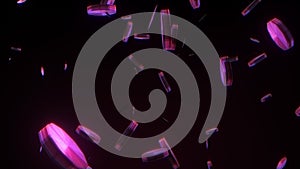 Flying pink circle Metallic Motion space