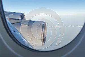 Flying on a plane, jet engines