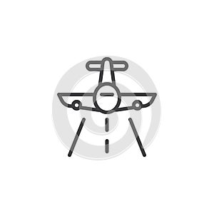 Flying plane outline icon