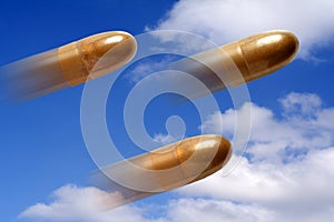 Flying projectile photo