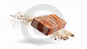 Flying Raw Beef with Exploding Spices on White