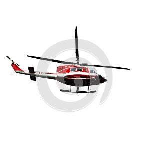 Flying rescue helicopter