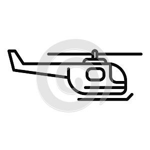 Flying rescue helicopter icon outline vector. Air transport