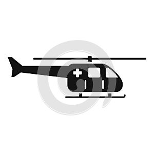 Flying rescue helicopter icon simple vector. Air transport