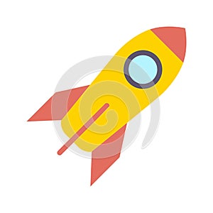 Flying rocket Color Vector Icon which can easily modify or edit