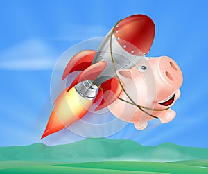 Flying Rocket Piggy Bank