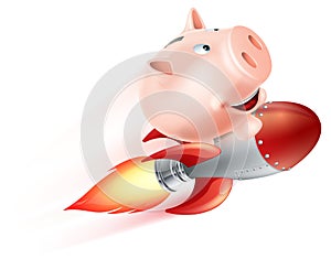 Flying Rocket Piggy Bank