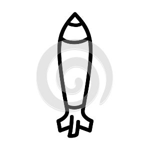 Flying Rocket, Rocket Weapon Bomb, Icon Vector
