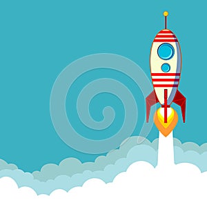 Flying Rocket with space for text