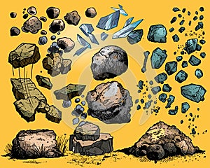 Flying rocks and stones