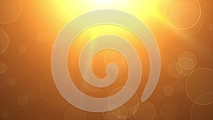 Flying round spots in the rays of a warm light source, computer generated. Modern abstract background, 3D rendering