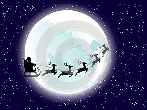 Flying Santa and Full Moon