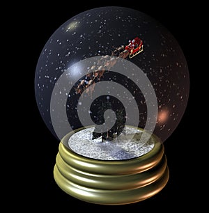 Flying Santa Snow Globe