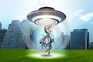 The flying saucer abducting young businessman