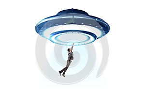 The flying saucer abducting young businessman