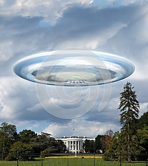 Flying saucer above the White House photo