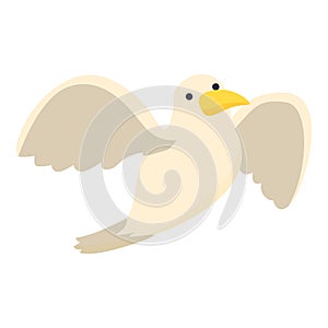 Flying seagull icon cartoon vector. Sea flight