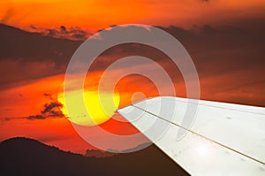 Flying in the sky and the sea of clouds.