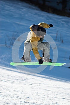 Flying Snowboard man