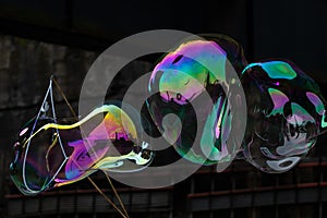 Flying soap bubbles