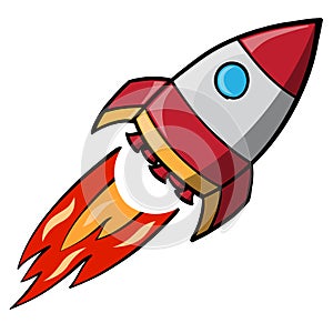Flying Space Rocket