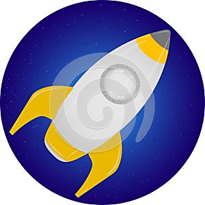 Flying into space on a rocket