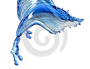 Flying splash blue liquid photo