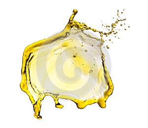 Flying splash yellow liquid