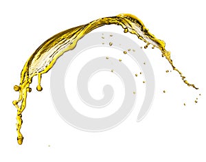 Flying splash yellow liquid