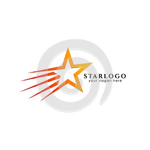 Flying star logo design template vector icon
