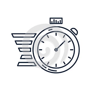 flying stopwatch icon. Vector illustration decorative design