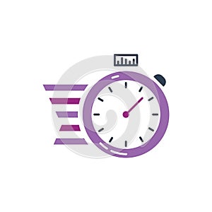 Flying stopwatch icon. Vector illustration decorative design