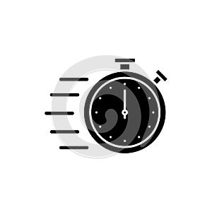 Flying stopwatch icon. Vector illustration decorative design