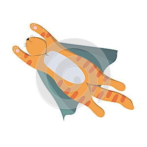 Flying supercat. Vector illustration