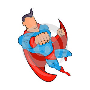 Flying Superhero, cartoon style