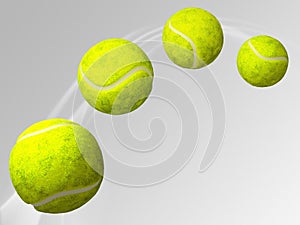 Flying tennis ball. 3D Illustration