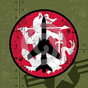 Flying Tiger Vector Stickers vinyl Devil red bolt  icon