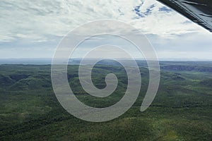 Flying towards river POV from light aircraft