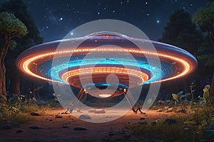 Flying ufo disk alien spaceship