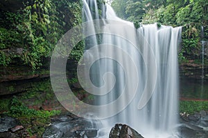 Flying Waterfall in Bamboo Forest of Bamboo Sea Area in