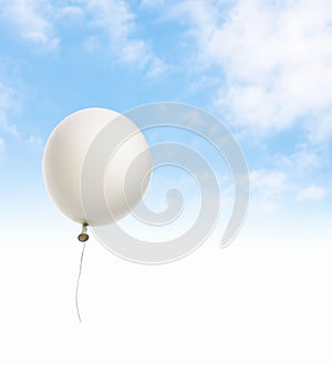 Flying White Balloon