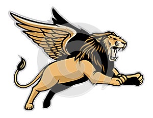 Flying winged lion