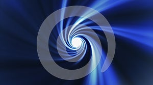 Flying through wormhole tunnel or abstract energy vortex. Singularity, gravitational waves and spacetime concept. photo
